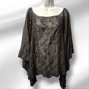 Woman's Elegant Beaded Poncho Shawl